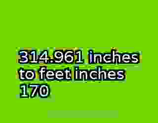 314.961 inches to feet inches 170