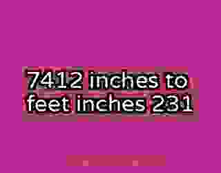 7412 inches to feet inches 231