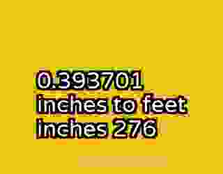 0.393701 inches to feet inches 276