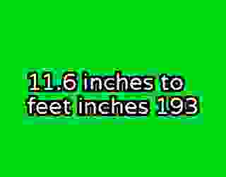 11.6 inches to feet inches 193