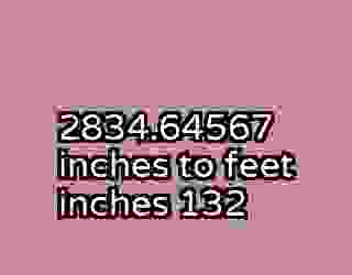 2834.64567 inches to feet inches 132