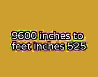 9600 inches to feet inches 525