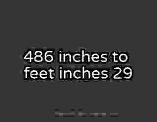 486 inches to feet inches 29