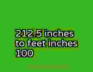 212.5 inches to feet inches 100